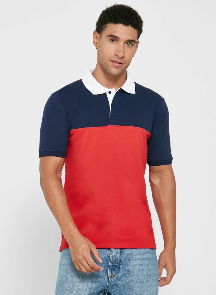 Colourblock Polo Shirt