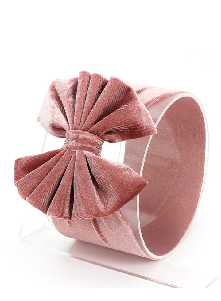 Bow Tie Children's Headband Dark Pink