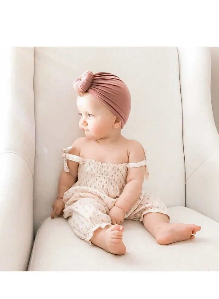 Pure Cotton Baby Knot Hat Pink