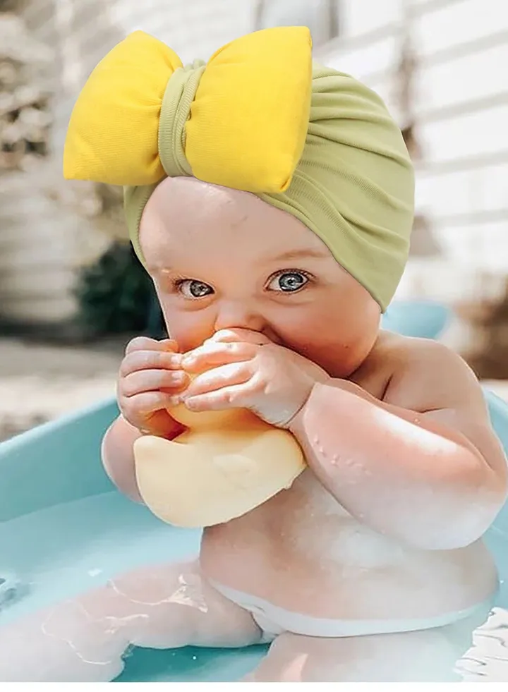 Cotton Baby Colored Fat Bow Hat