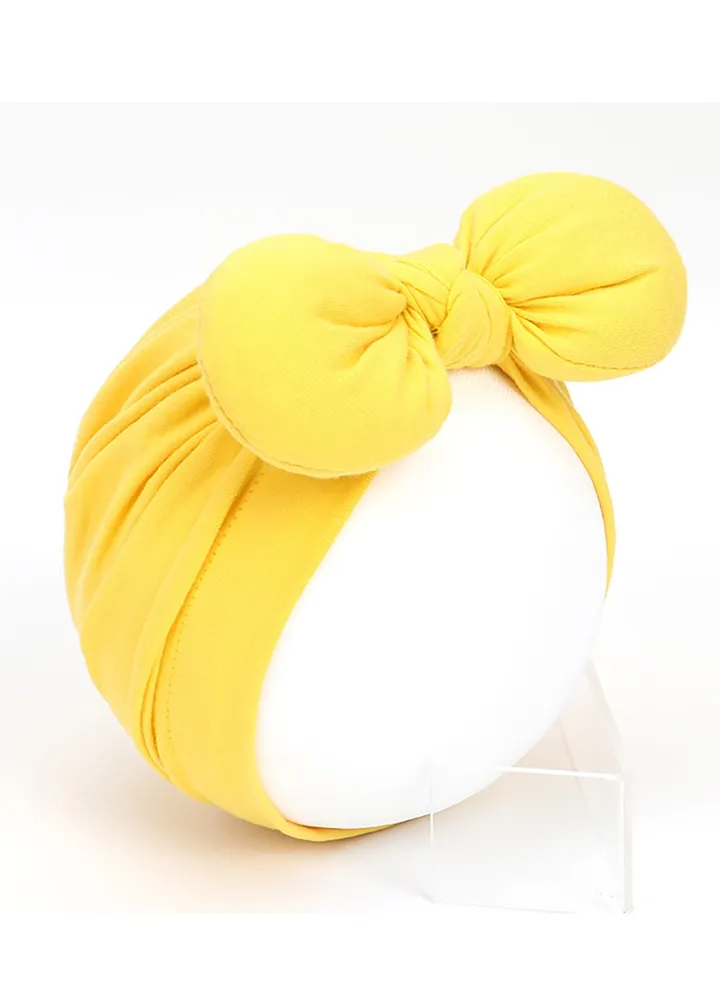 Childrens Bow Headband Hat Yellow