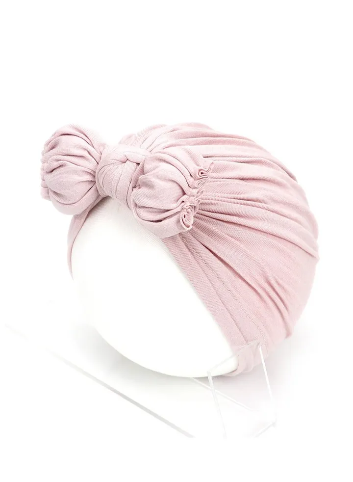 Baby Bow Hat Light Purple Gray