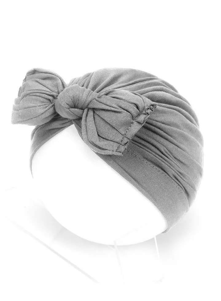 Baby Bow Hat Grey