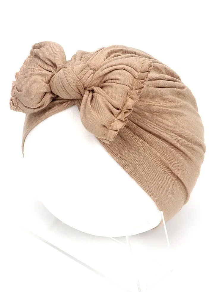 Baby Bow Hat Brown