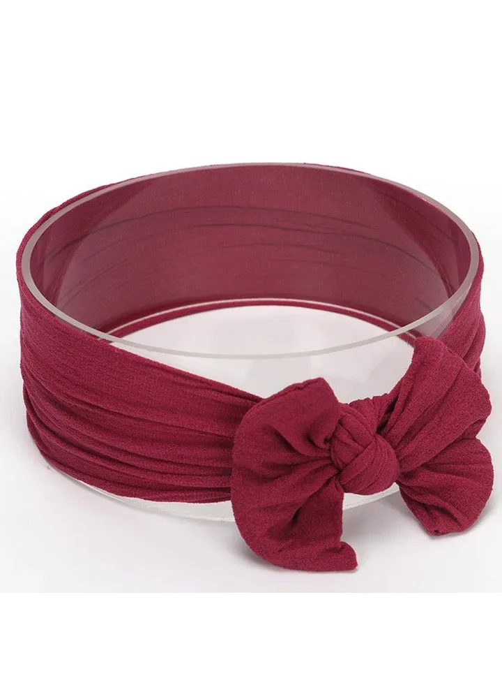Bow shaped baby headband Grape Purple