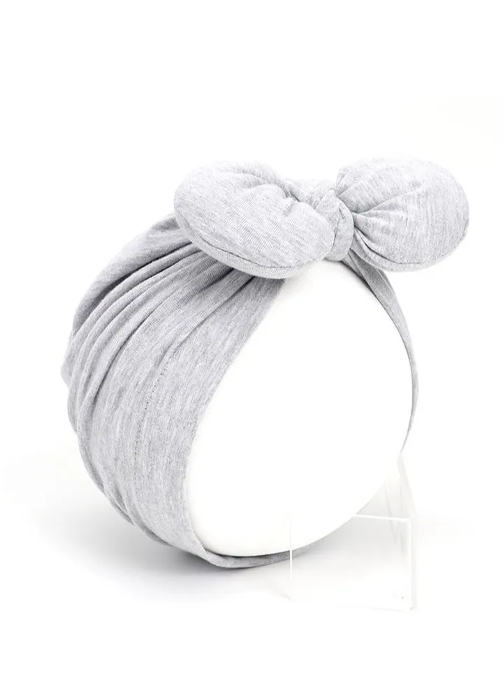 Childrens Bow Headband Hat Grey