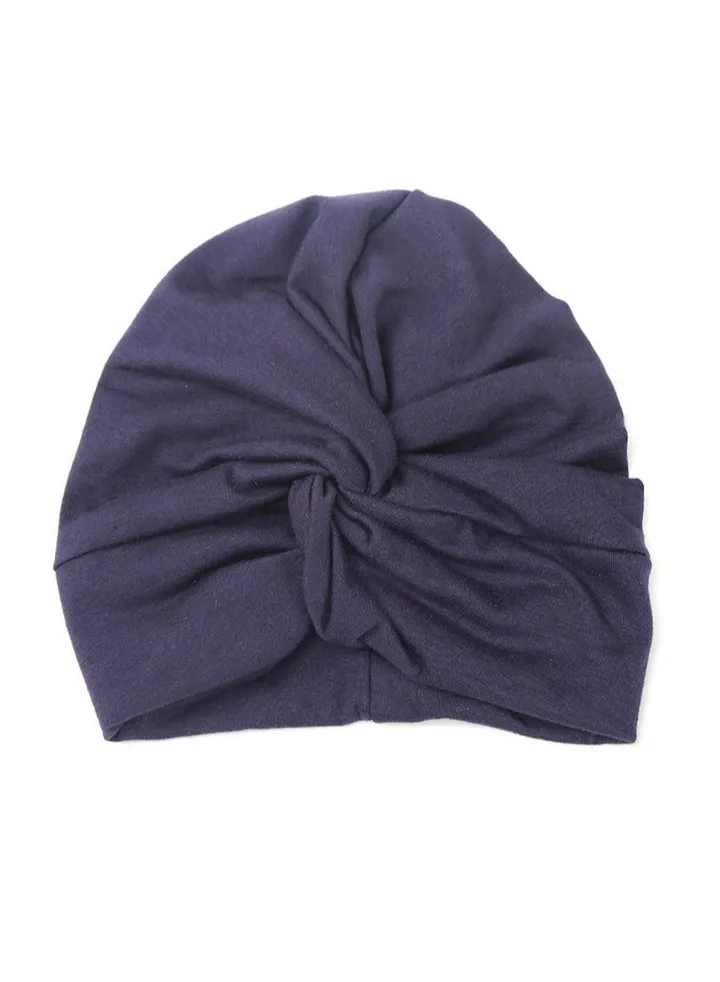 Cotton Children's Cross Headband Hat Dark Blue