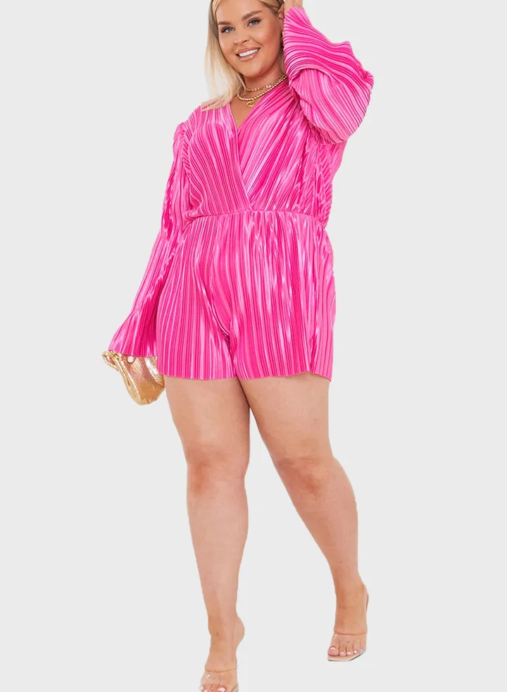 Metallic Flare Sleeve Playsuit