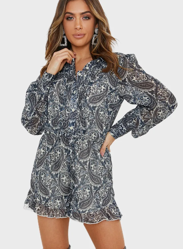 Belted Fluted Playsuit