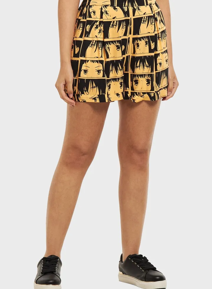 Fruit Basket Print Shorts