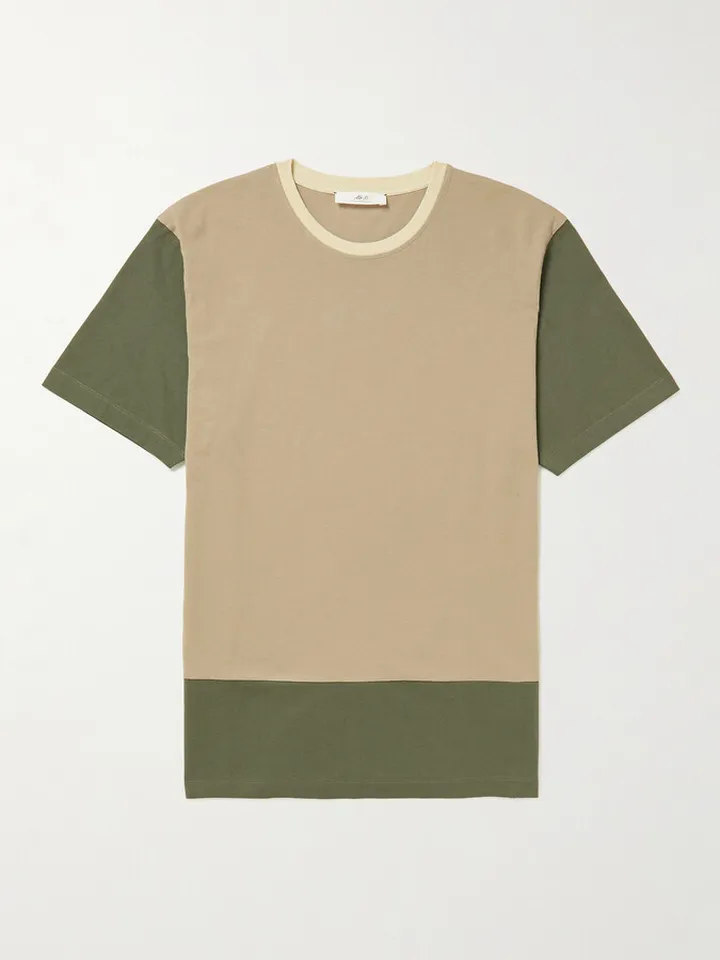 Colour-Block Cotton-Jersey T-Shirt