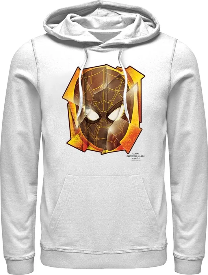 Men's Marvel Spider-Man: No Way Home Golden Mask Pull Over Hoodie - White - 3X Large