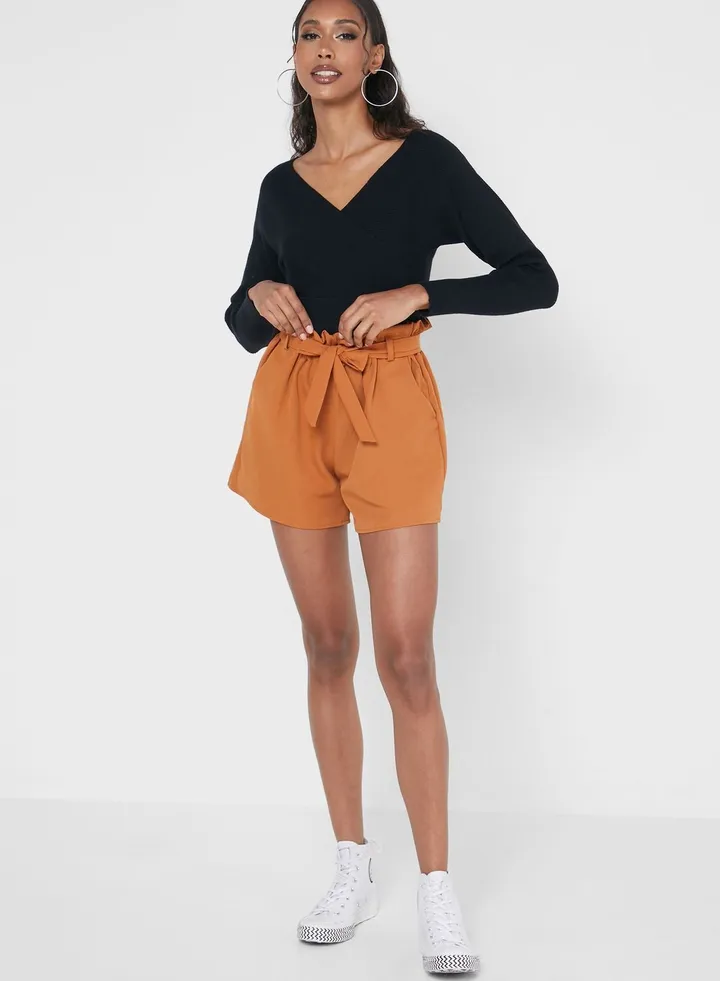 Tie Front Shorts