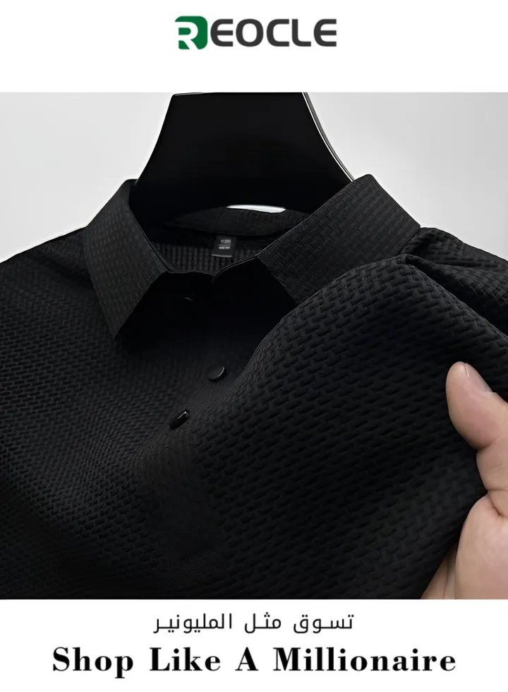 Men's Polo Shirt Mesh Ice Silk Short-sleeved T-shirt Short Sleeve Sports Golf Tennis T-Shirt Casual Collared Summer Shirt Classic Polo Shirt