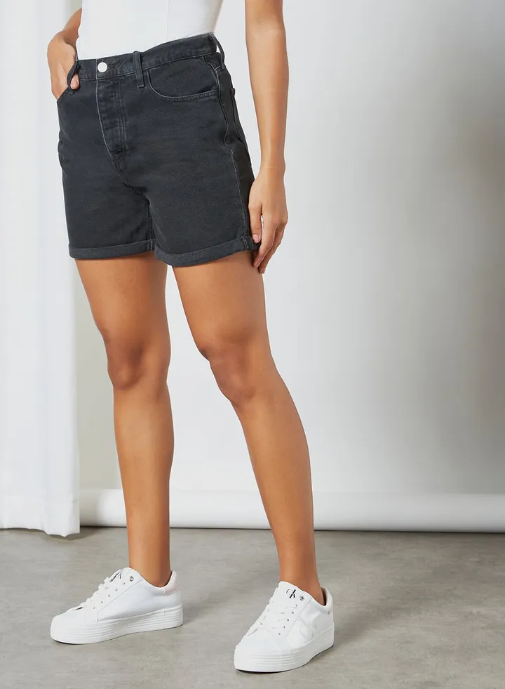 90s Denim Mom Shorts Black