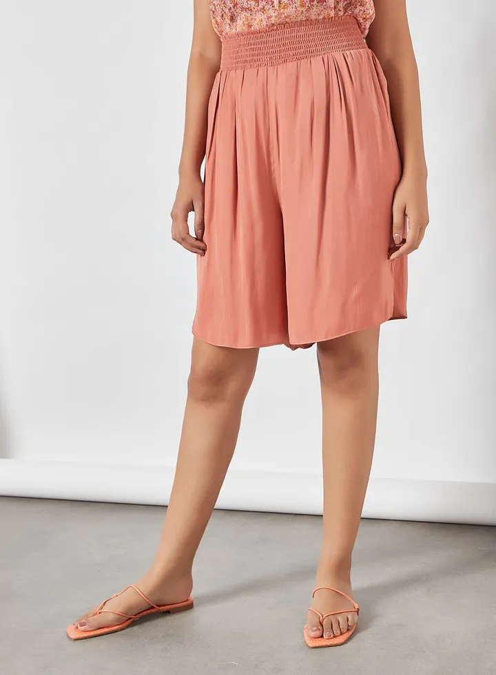 Elasticated Bermuda Shorts Pink