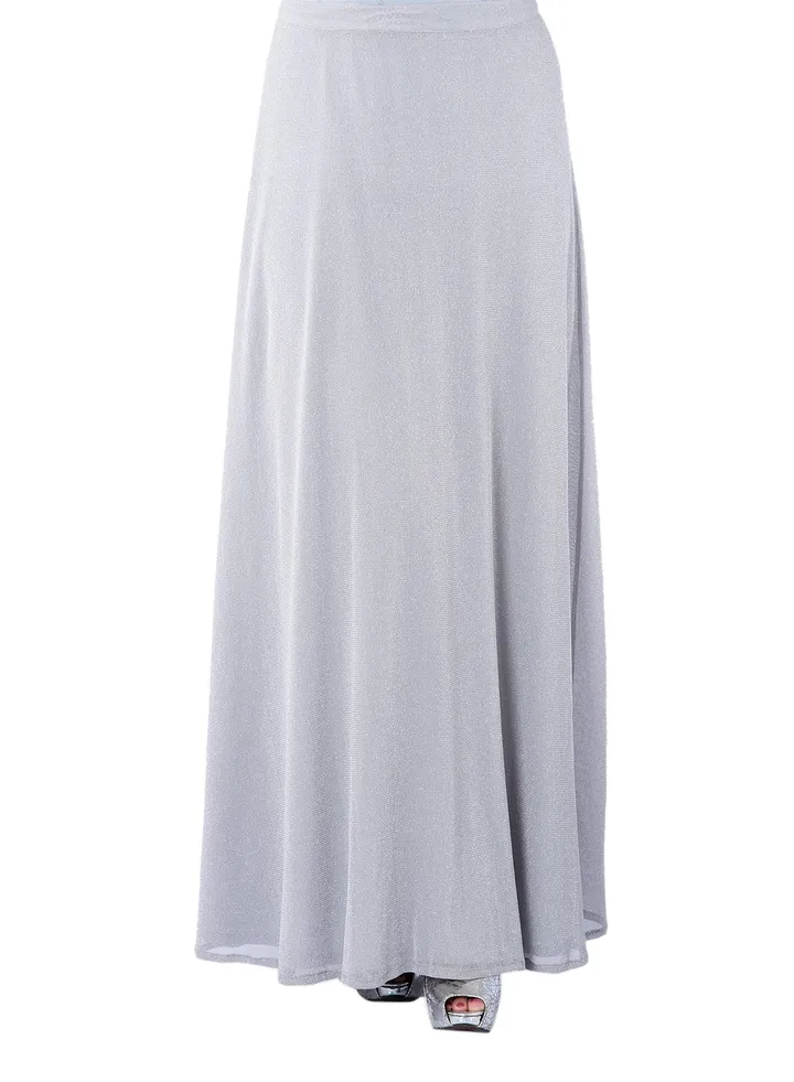 Maxi Skirt With Lining Silver