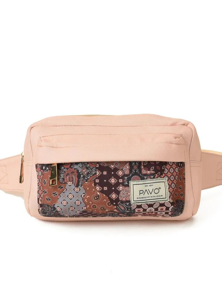 Beige Patch work crossbody