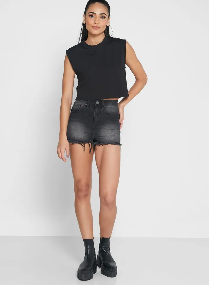 High Waist Denim Shorts