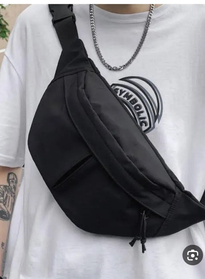 waist & crossbody bag waterproof for unisex black color