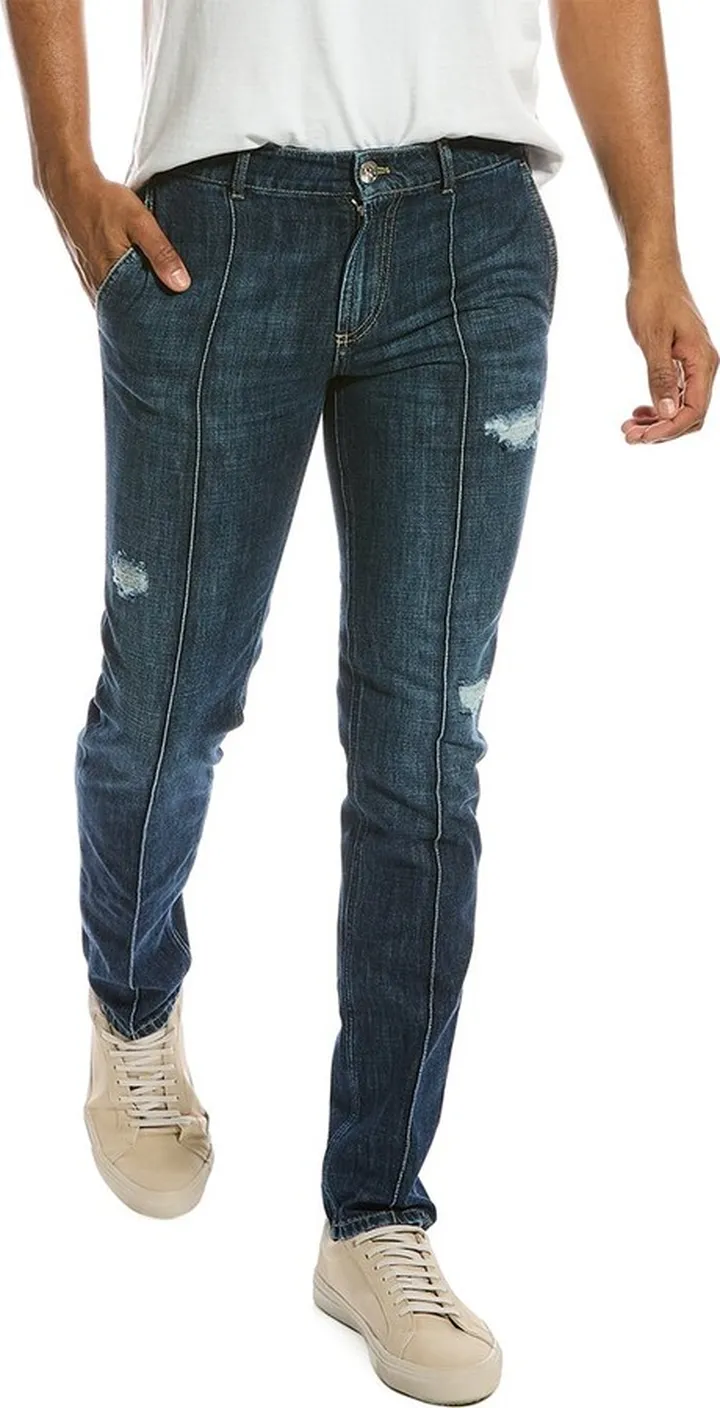Brunello Cucinelli Traditional Fit Distressed Jean