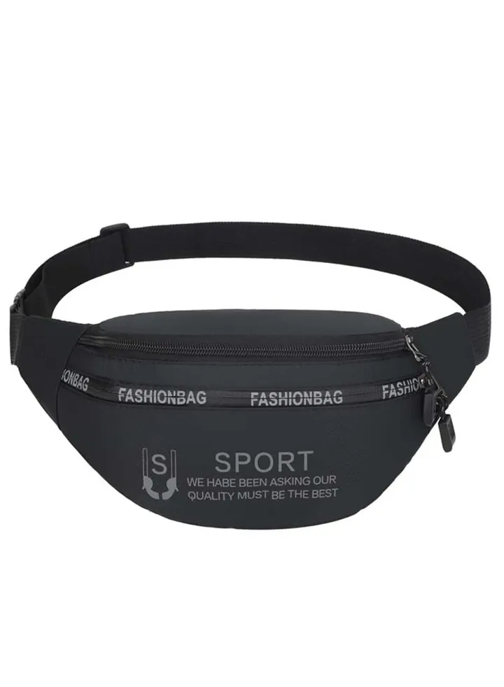 waist bag waterproof material black color