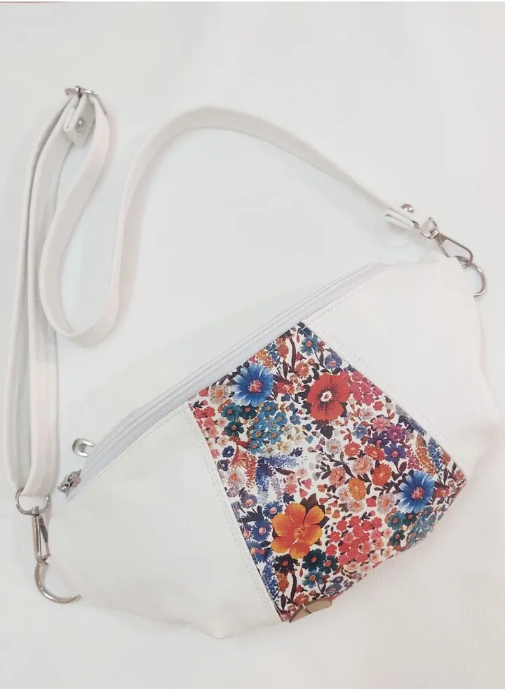 Leather waist bag white
