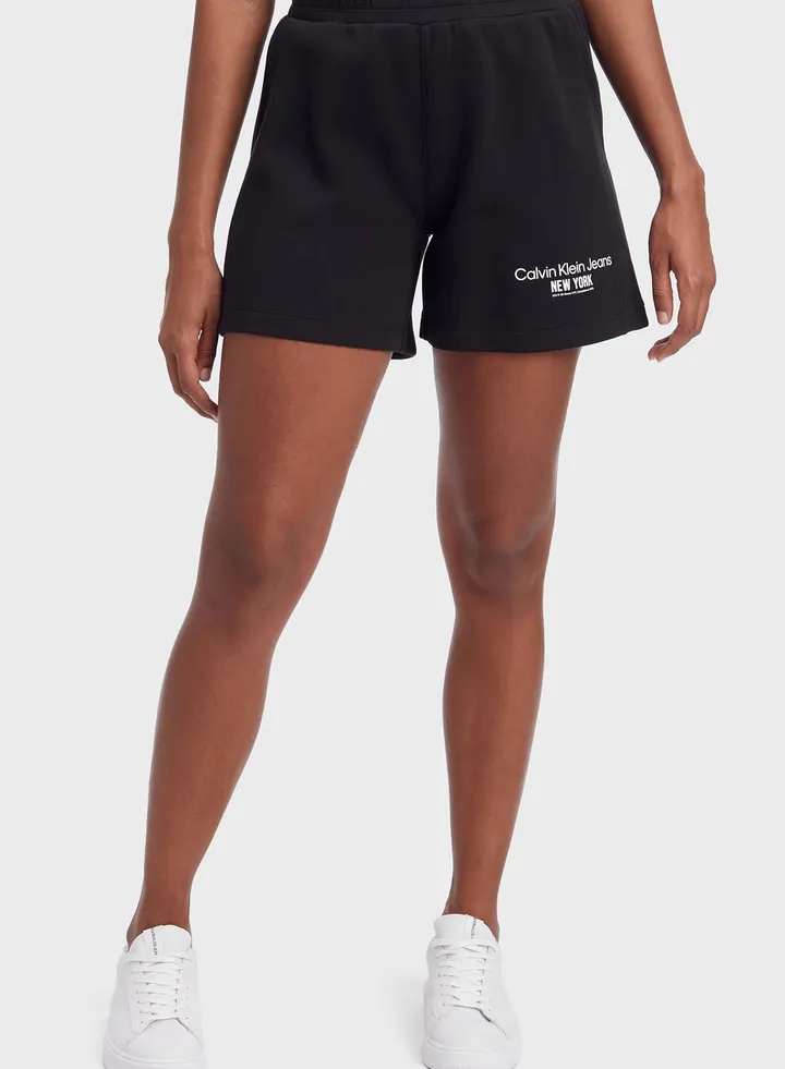 Logo High Waist Shorts