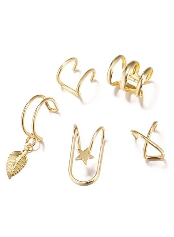 5-Piece Women Cute Ear Cuff