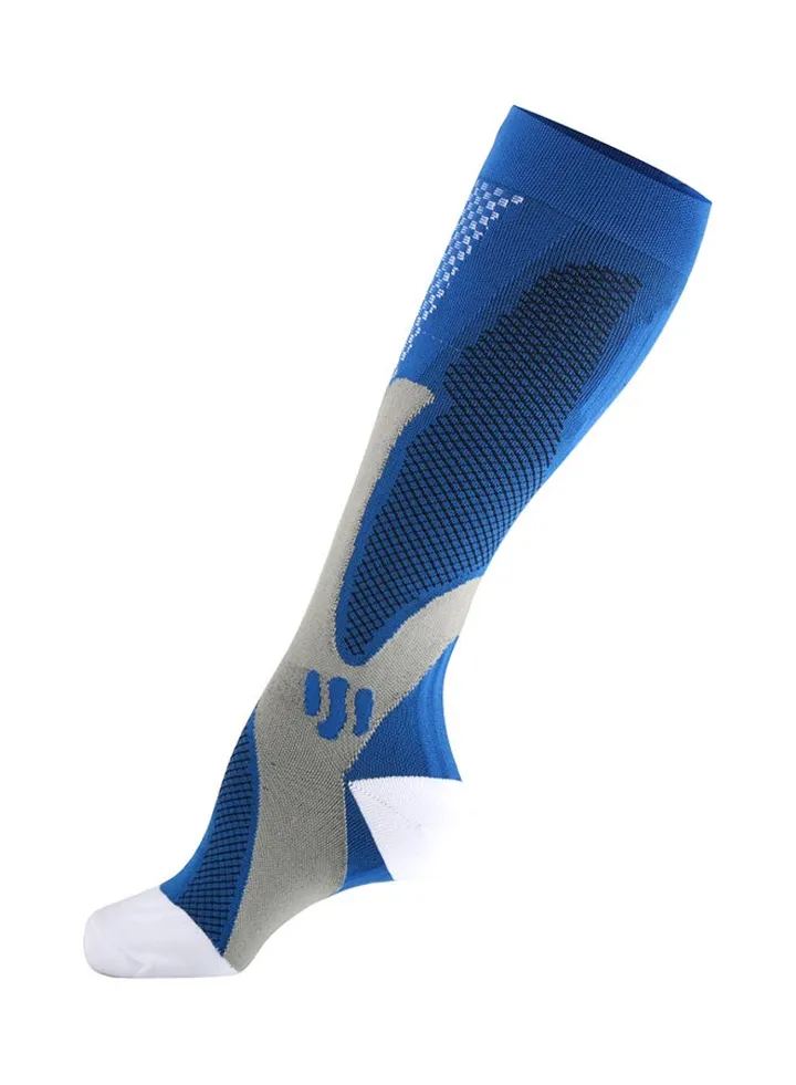 Pair Of Sports Training Socks Blue/Grey/White