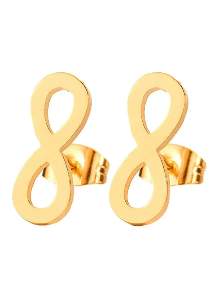 Stainless Steel Friendship Infinity Love Number 8 Stud Earrings