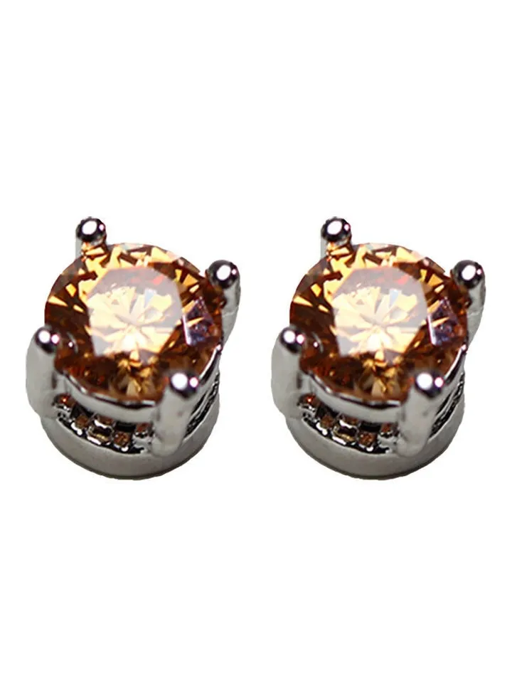 Rhinestone Inlaid Magnetic Ear Studs