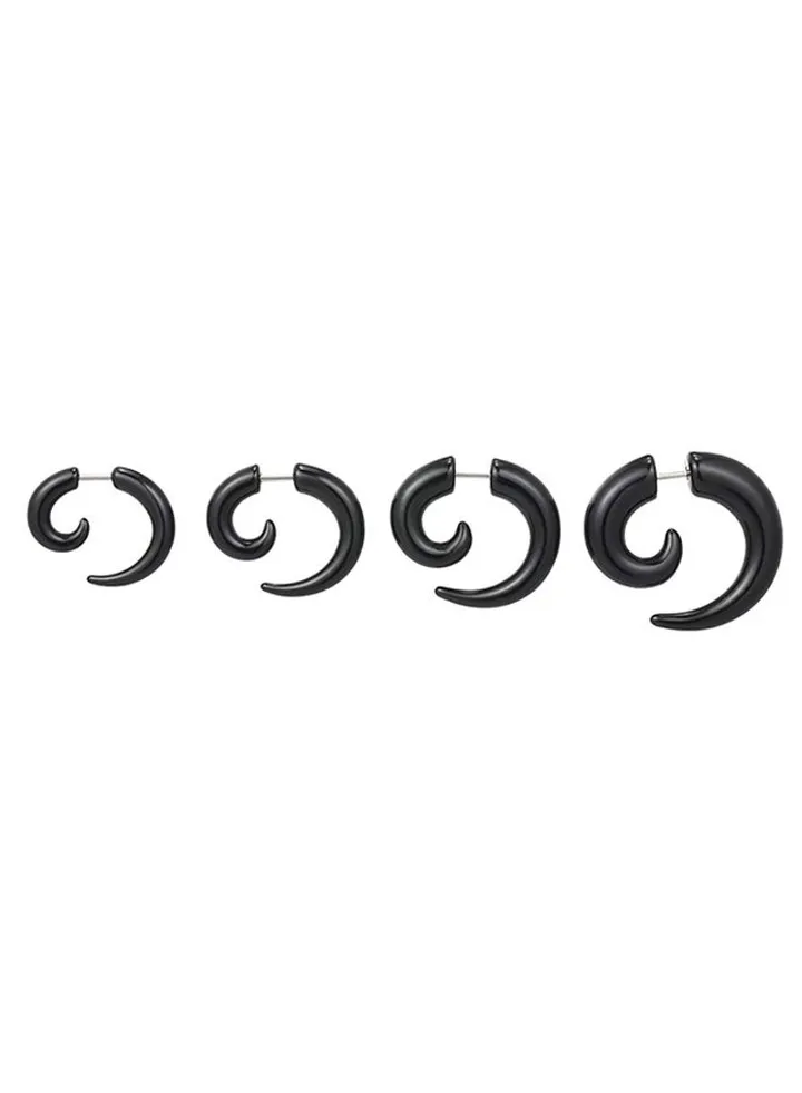 4 Pairs Of Horn Shape Earring Studs