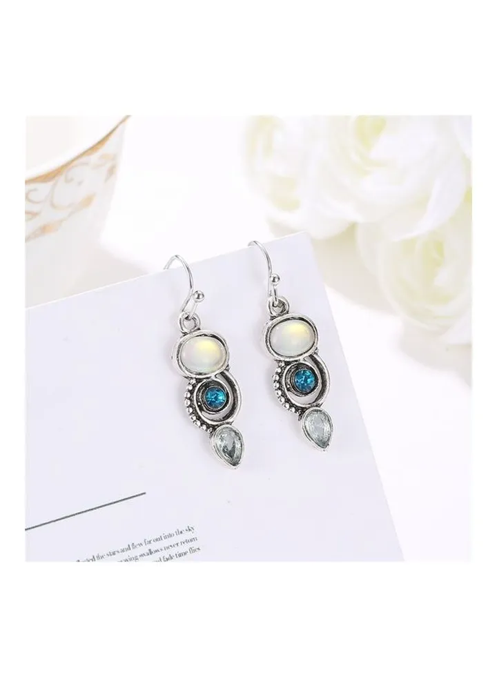 Sea Blue Topaz Colour Drop Earrings