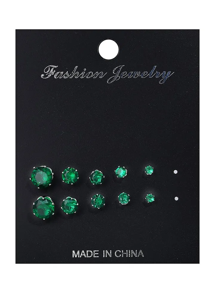 Pair Of 5 Zircon Studded Stud Earrings