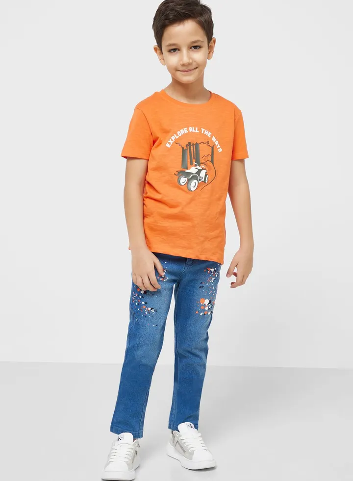 Boys Paint Skinny Jeans