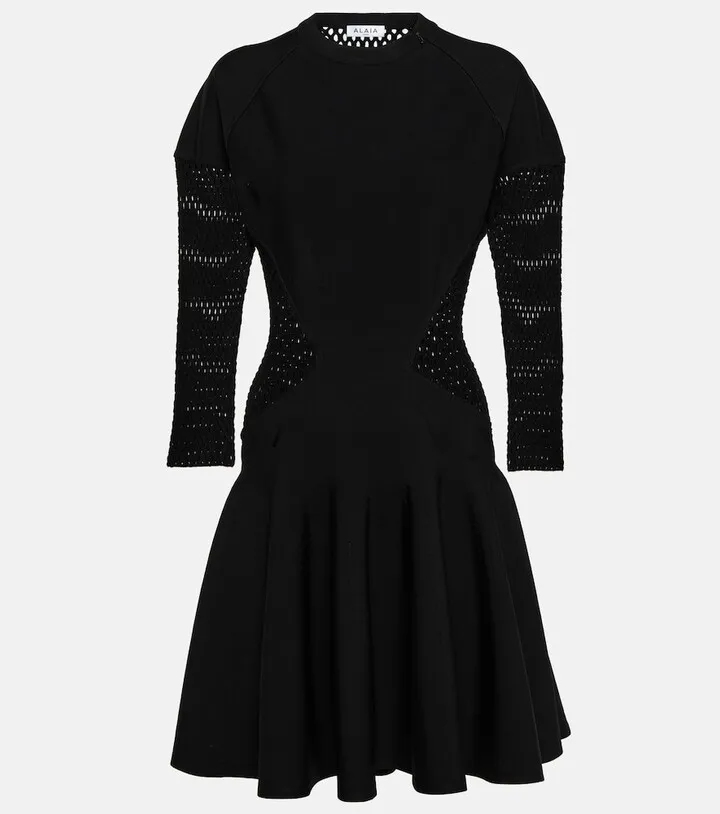 Cutout crochet minidress