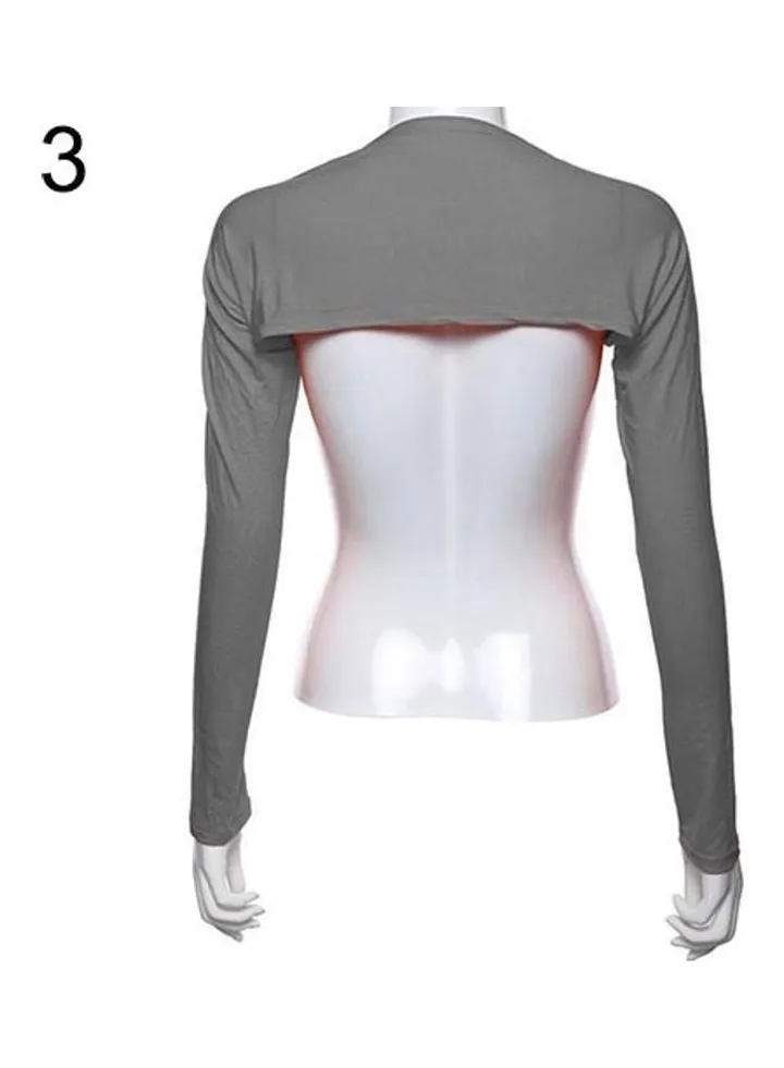 Women's Modal Cotton Muslim Hijab Islamic One Piece Shoulder Sleeve Arm Cover Grey