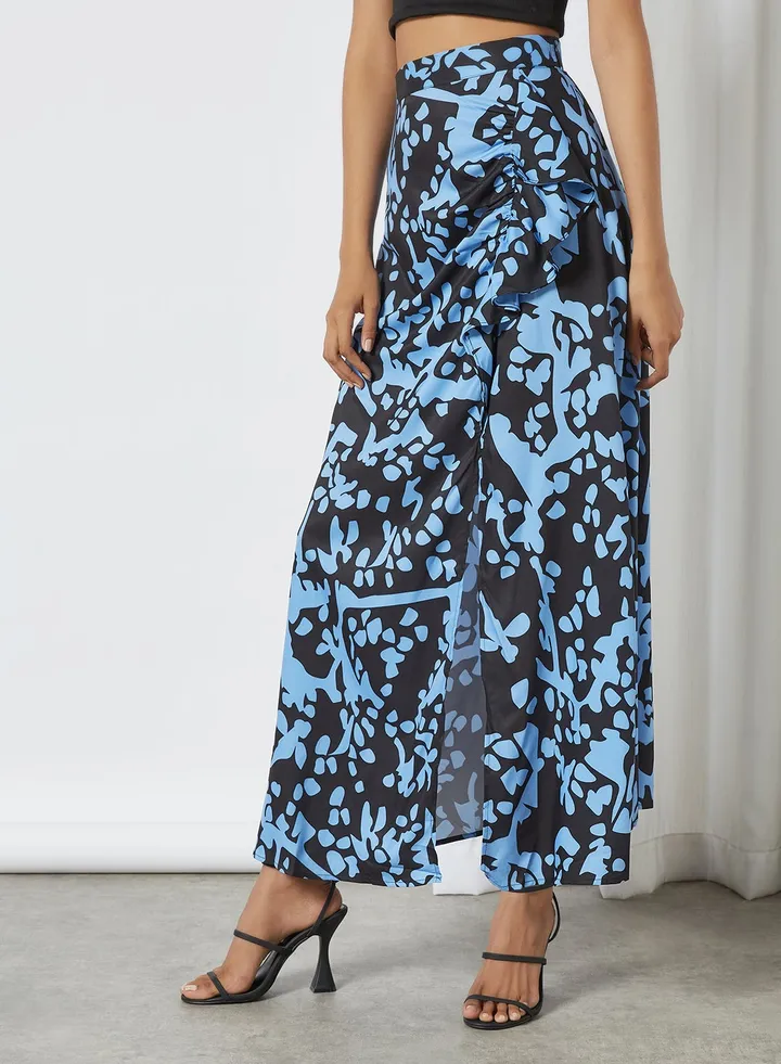 Casual Printed Skirt Blue/Black