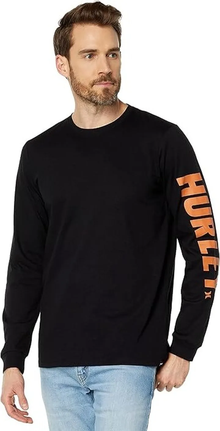 Hurley Explore Fastlane Long Sleeve Tee (Black) Men's Clothing