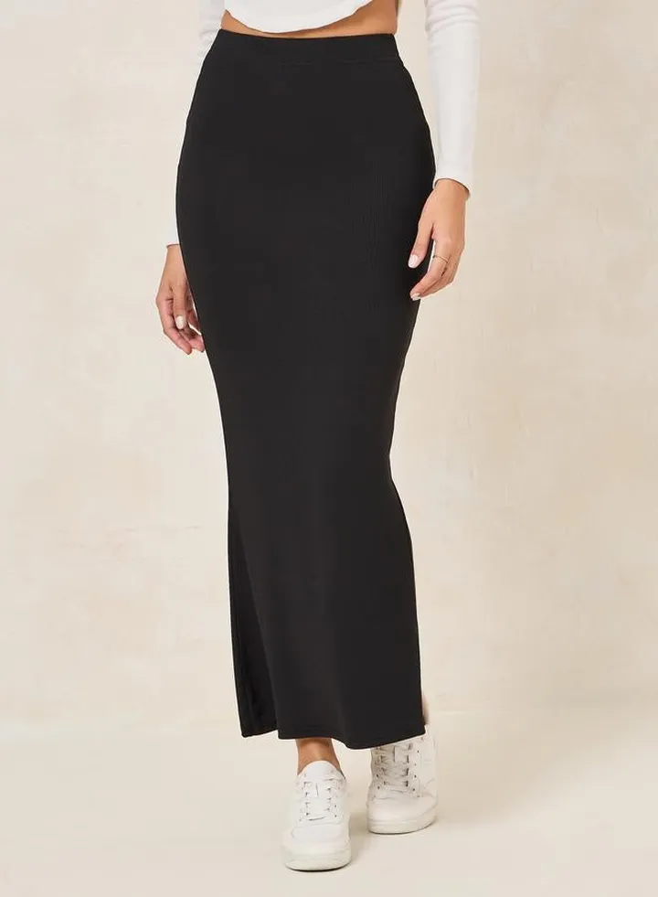Ribbed Bodycon Maxi Skirt