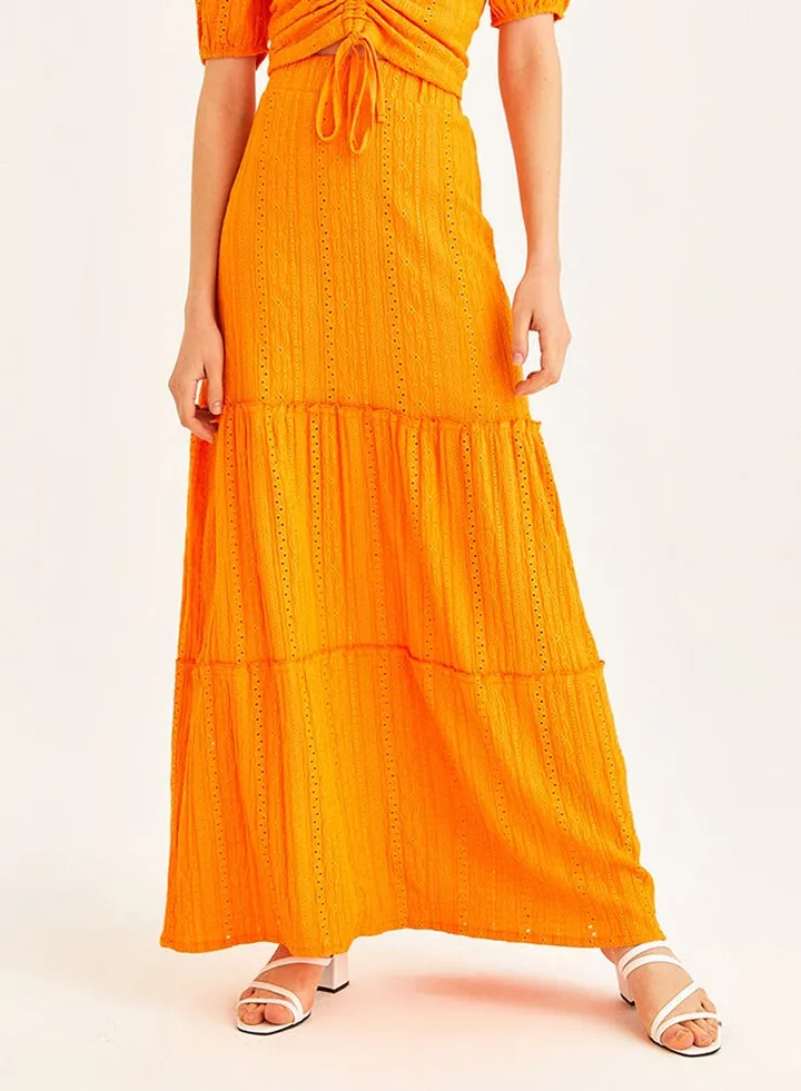 Tiered Skirt Orange
