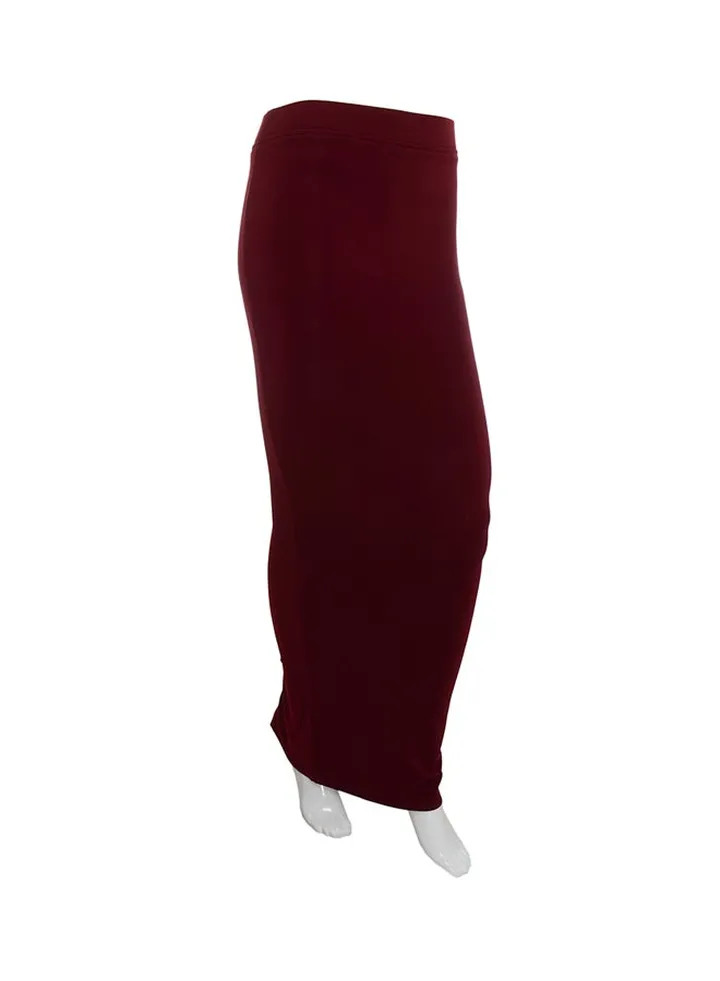Stretchable Skinny Skirt Burgundy