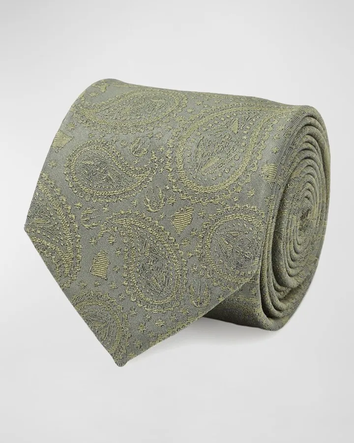 Star Wars Yoda Paisley-Print Silk Tie