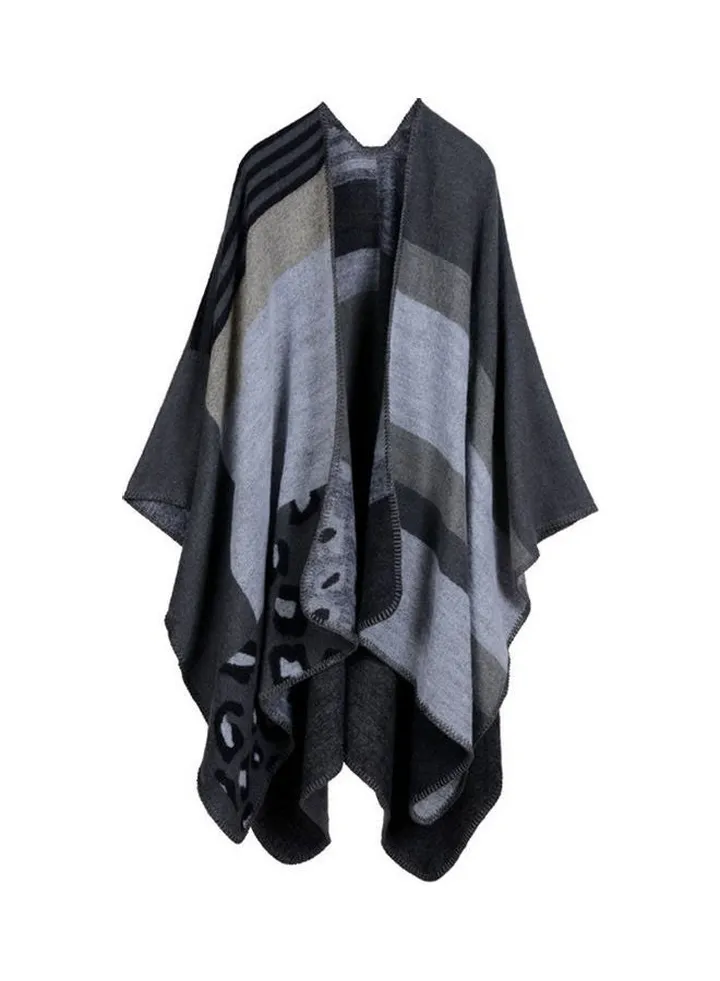 Printed Shawl Grey/Black