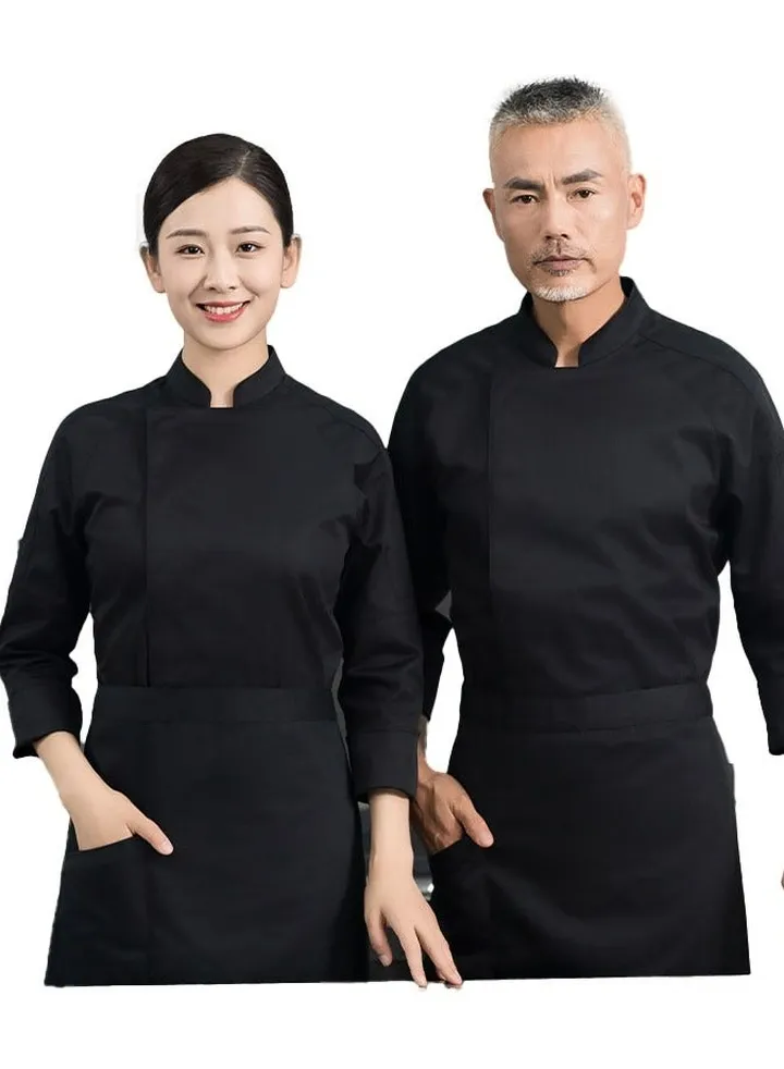 Restaurant chef uniform kitchen overalls 7-point sleeve suit