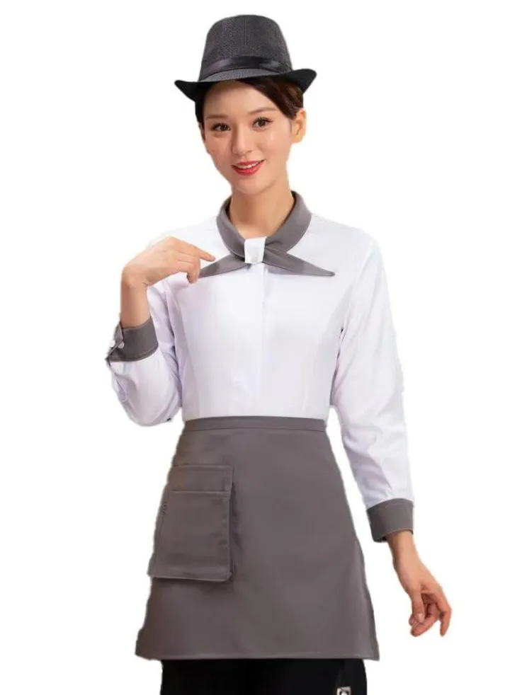 Western-style tea restaurant coffee shop uniform hotel work clothes long sleeve (coat+apron)
