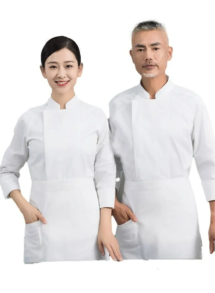 Restaurant chef uniform kitchen overalls 7-point sleeve suit
