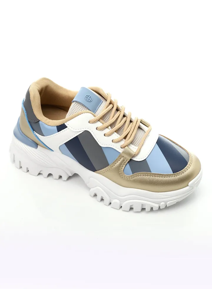 Striped Pattern Platform Sneakers