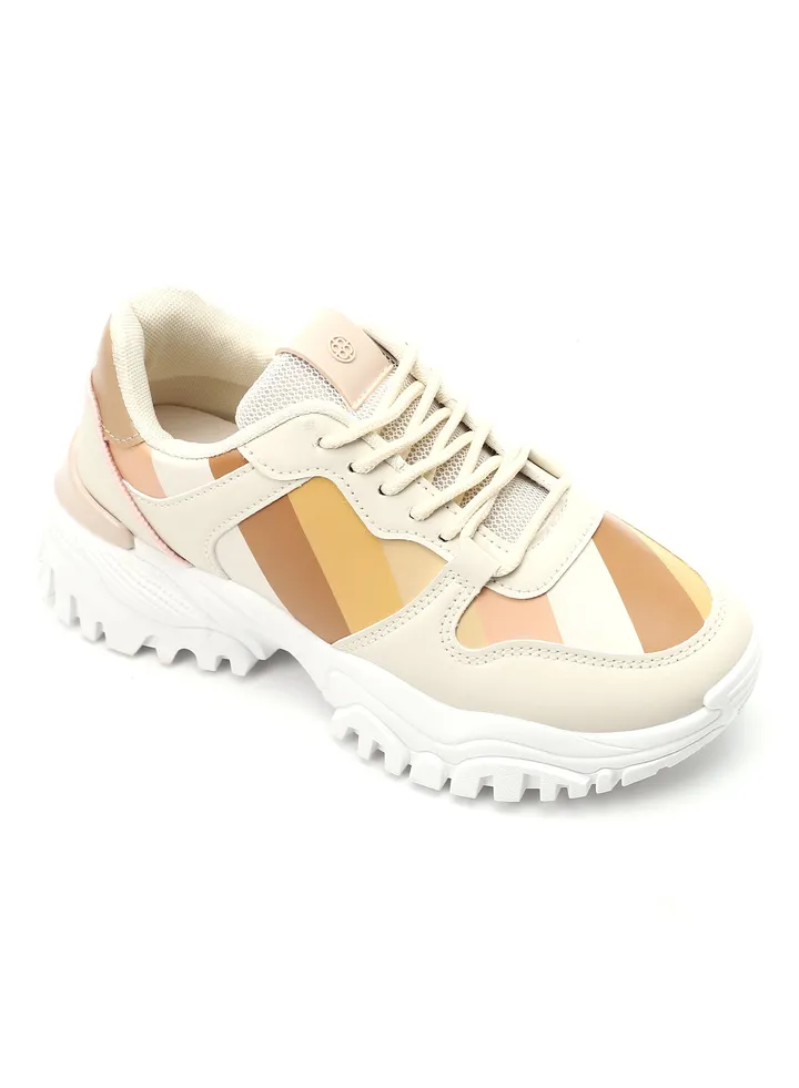 Striped Pattern Platform Sneakers